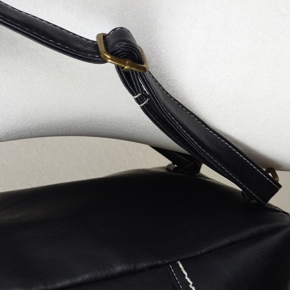 Boc Born Concept Black Faux Leather Backpack Purse Bag Vegan - Picture 6 of 16